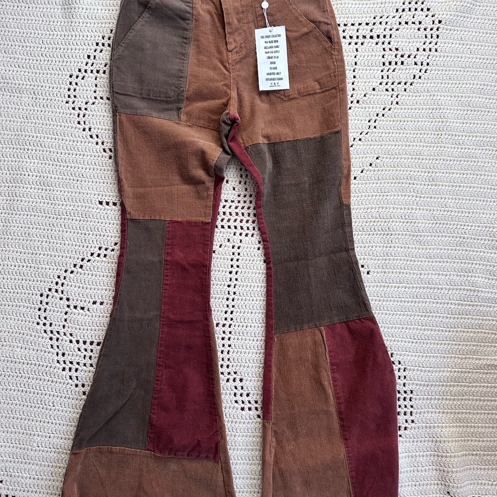 Chelsea & Violet Multicolor Patchwork Flare Jeans - Picture 4 of 9
